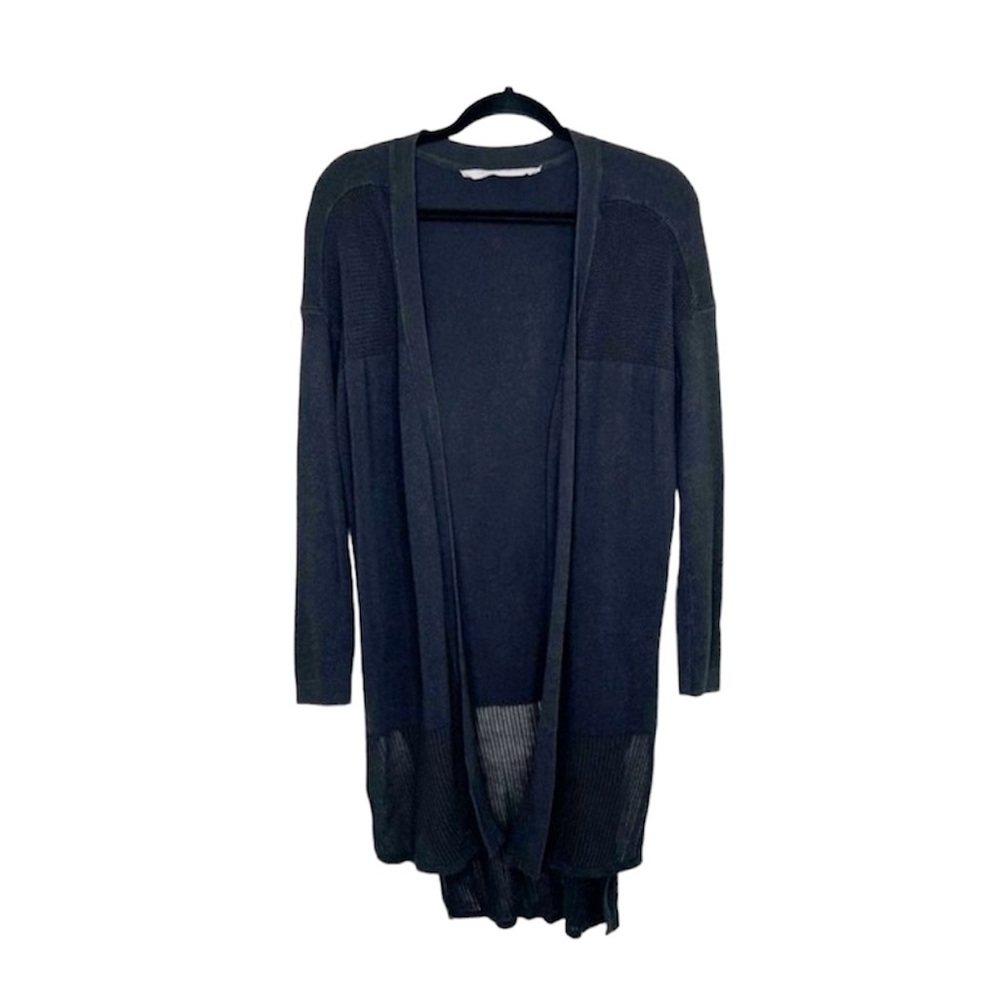 ATHLETA Kahala Wrap Open Front Long Cardian in Black size XXS